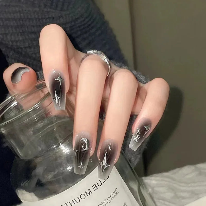 Gothic Bat Press-On Nails | 24pcs Reusable Acrylic | Halloween & Everyday