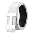 3.3cm Fashion Casual Belt with Silver Smooth Buckle, Designer men belt High-Quality, Unisex Fit, Perfect for Jeans Workwear