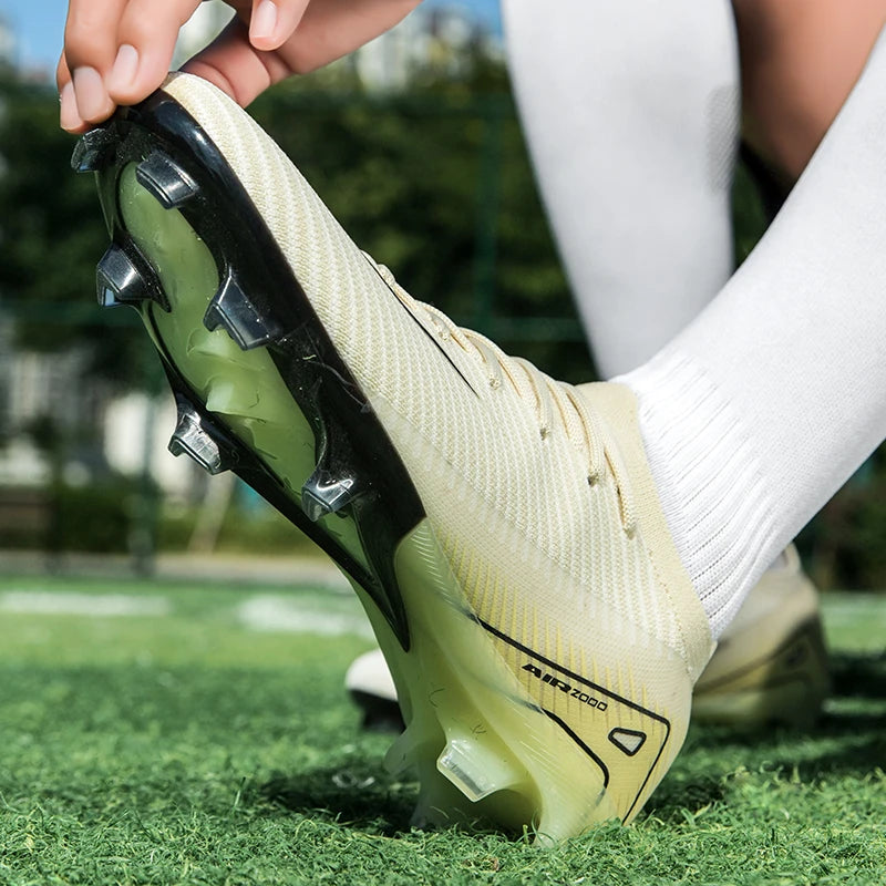 New Men Outdoor Football Boots Soccer Shoes Cleats Match Training TF/FG Grass Ankle Long Spikes Sport Hot-selling High-quality