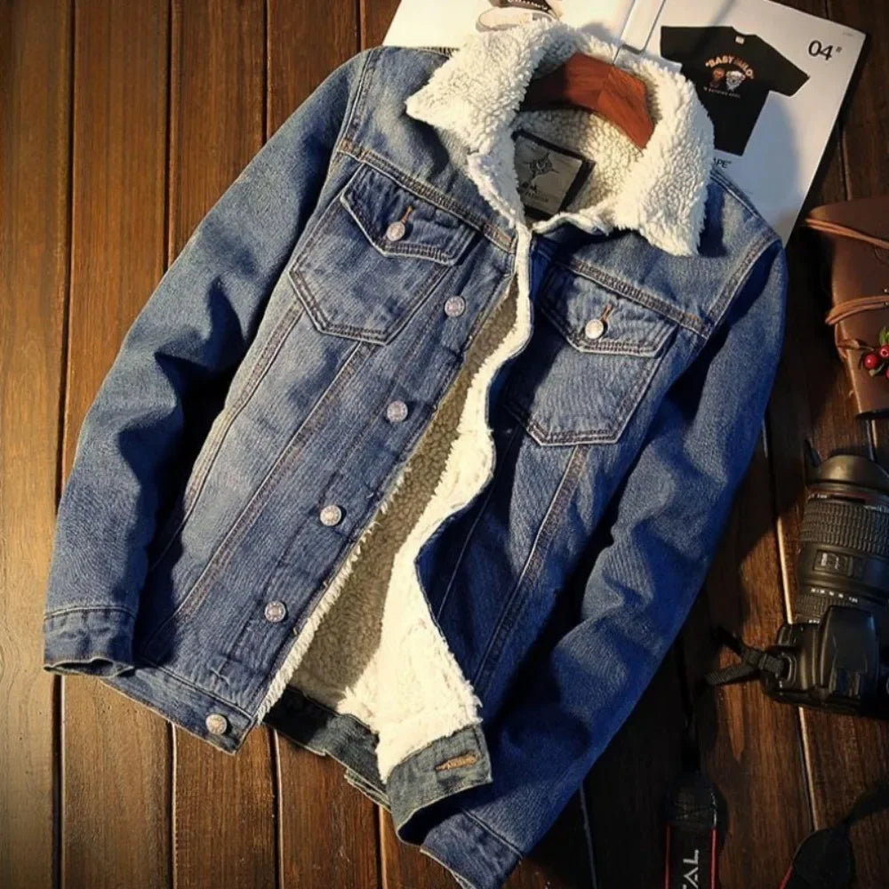 Men's Denim Jacket Padded Winter 2025 Autumn Warm Designer In Lowest Price Male Jean Coats Low Cost Cheap Stylish Fast Delvery