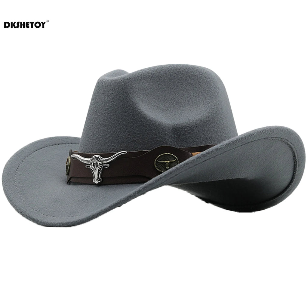 Fashion Cowboy Hats Wide Brim Cowboy Cowgirl Panama Hat with Retro Belt for Dress-Up Parties Costume