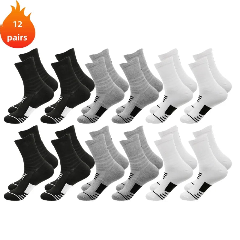 3 Pairs Breathable Mesh Athletic Terry Socks Cushioned Moisture-managing and Durable Reduces Foot for Running Hiking & Sports