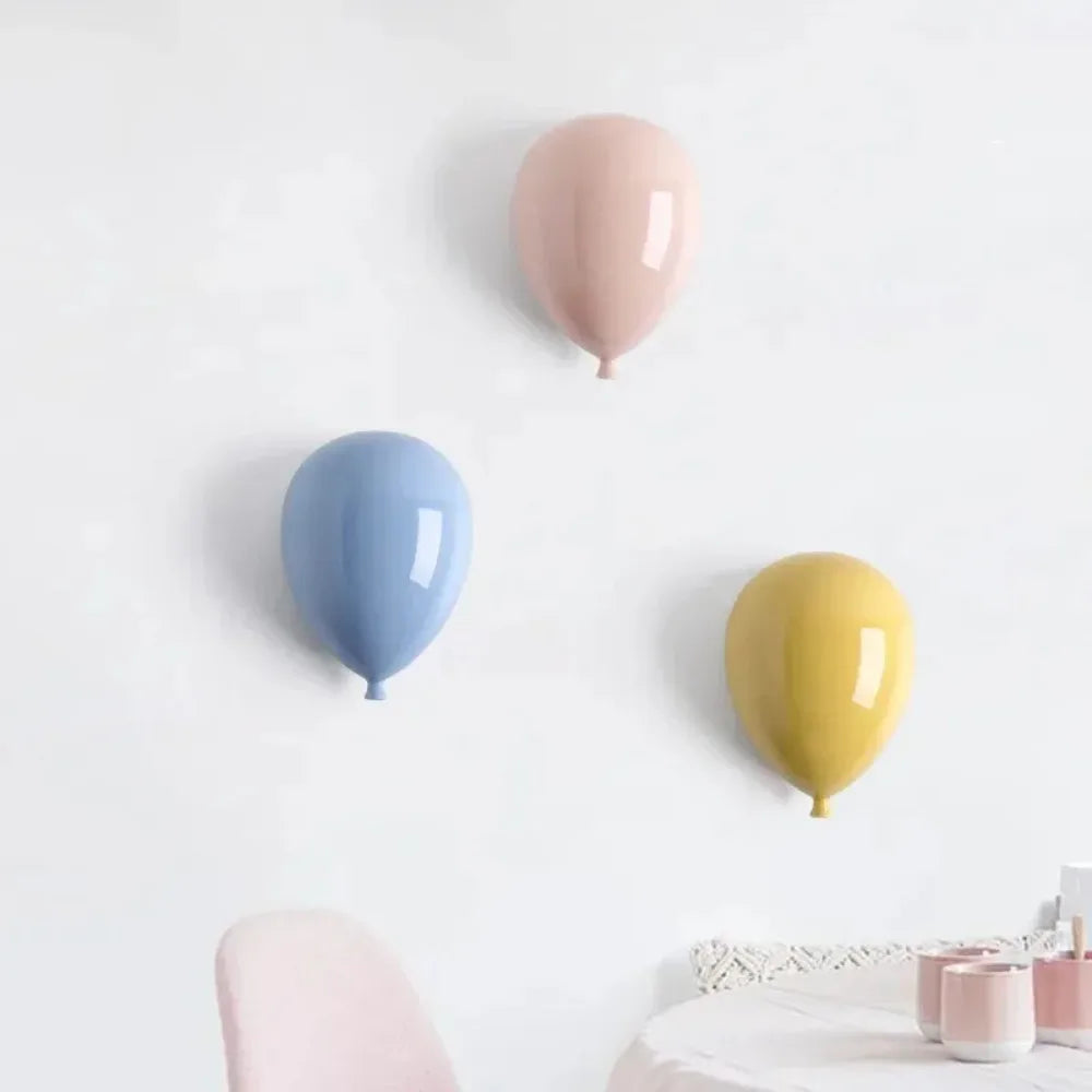 Modern Home Background Wall Children's Room Lovely Cartoon Stereoscopic Creative Ceramics Balloon Wall Hanging Wall Decoration