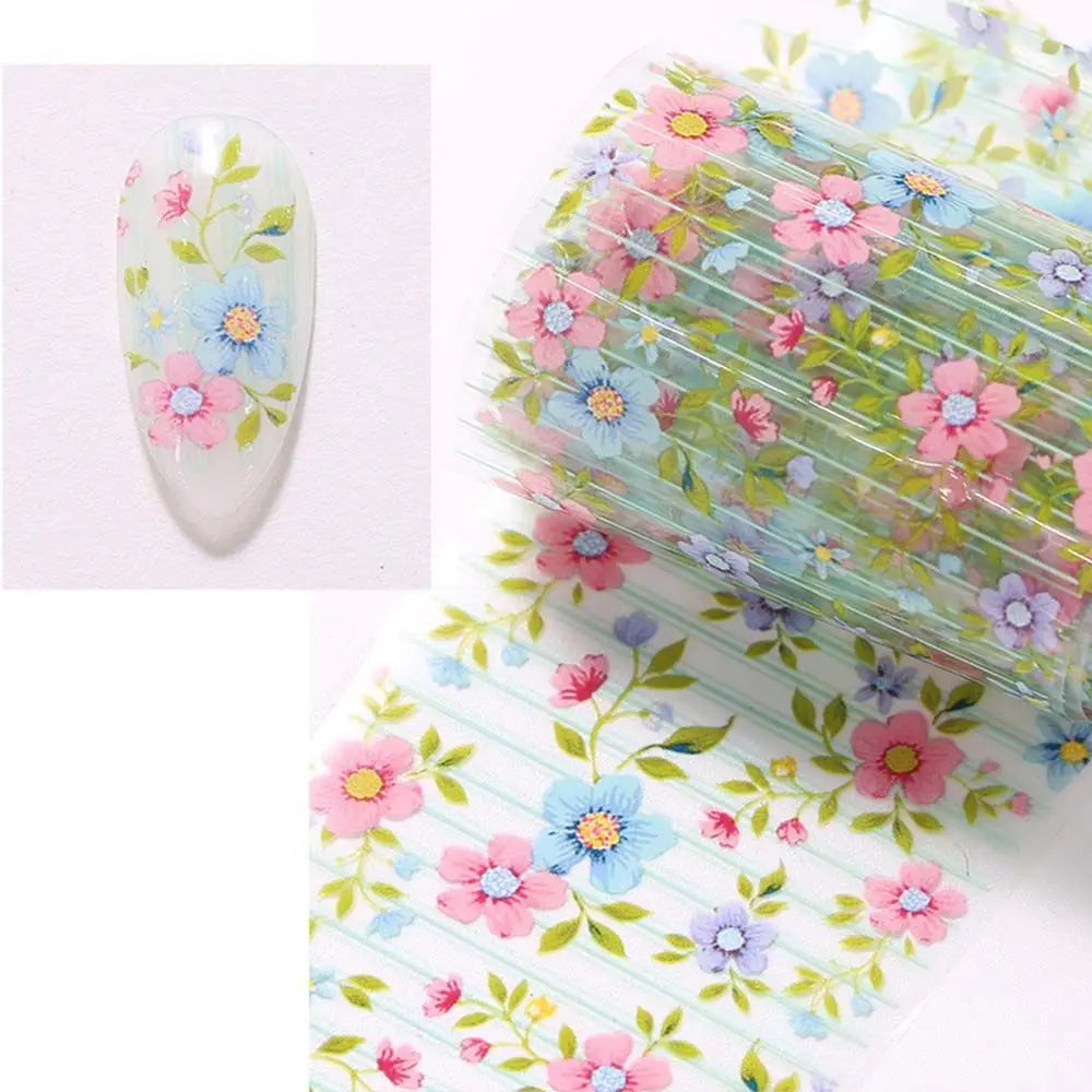 Nail Art Accessories Full Wraps Sliders Holographic Nails Decals Flower Nail Foils Floral Nails Stickers Transfer Paper Decals