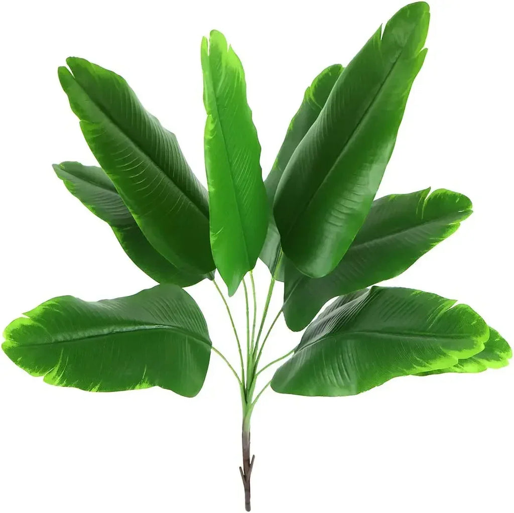 Artificial Plant Fake Banana Tree Leaves with Stems Greenery