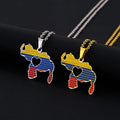 New Venezuela Map Heart Map Design Charm Pendant Necklace For Women Men Venezuelan Fine Charm Clavicle Chain Jewelry Accessories