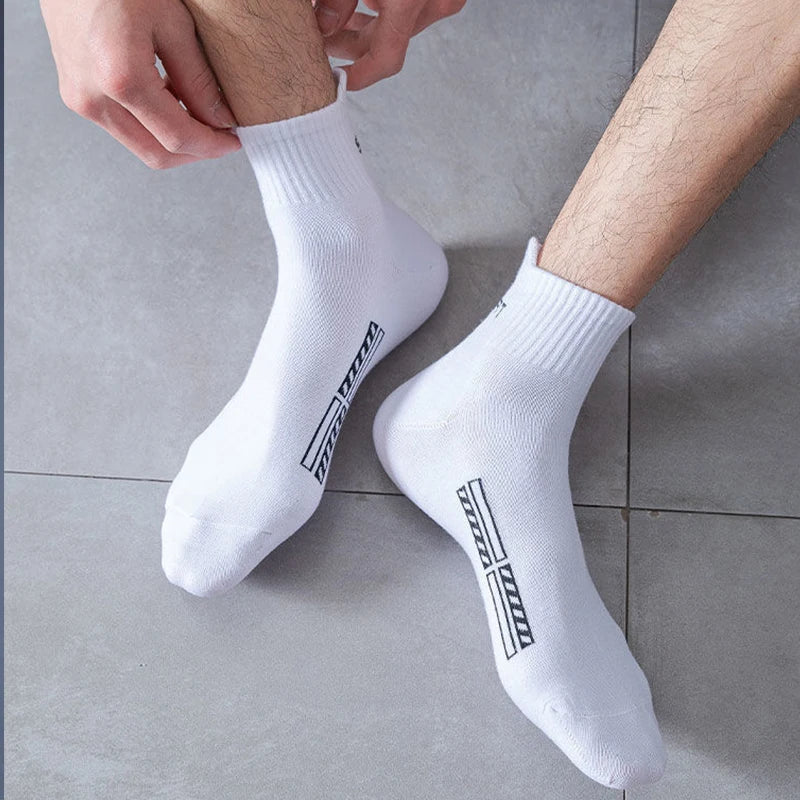 10/20Pairs High Quality Men's Socks Casual Breathable Cotton Man Run Sports Socks Spring Autumn Male Sox Gifts Plus Size 38-45