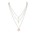 Stylish Alloy HeartShaped Pendant Ladies Multilayer Necklace Simple Neck Jewelry Gift
