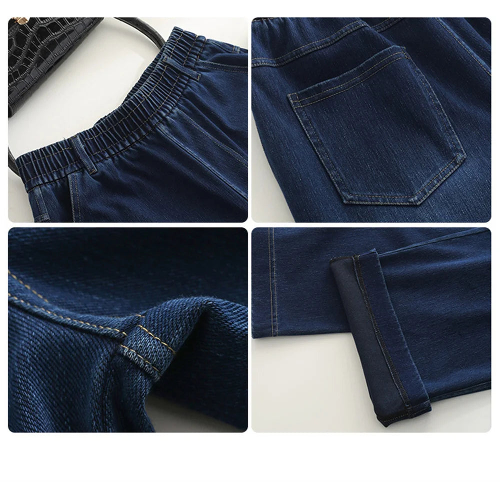 Wide Leg Jeans Woman High Waist Pull On Baggy