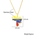 Venezuela Map Flag Pendant Necklace Stainless Steel For Women Men Gold Silver Color Charm Fashion Venezuelan Jewelry Gifts