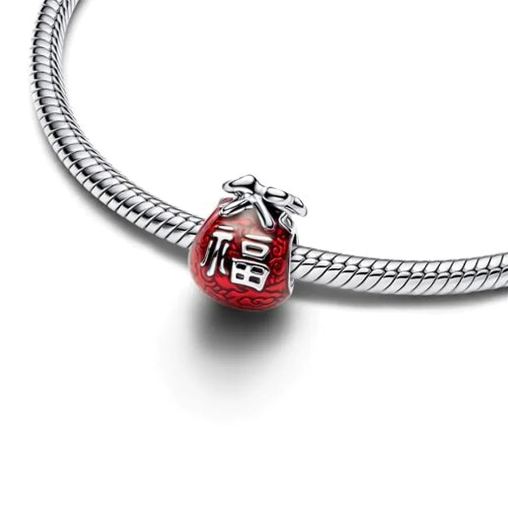 New Openwork Hearts Mum Bead Infinity Knot Dangle Charm Fit Original Pan Bracelet DIY Valentine's Day Gift Women Jewelry