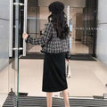 Luxury Tweed Jacket Women Coat Long Sleeve Tweed Blazer Crop Jacket Short Tops Plaid Pockets Office Ladies Clothing New