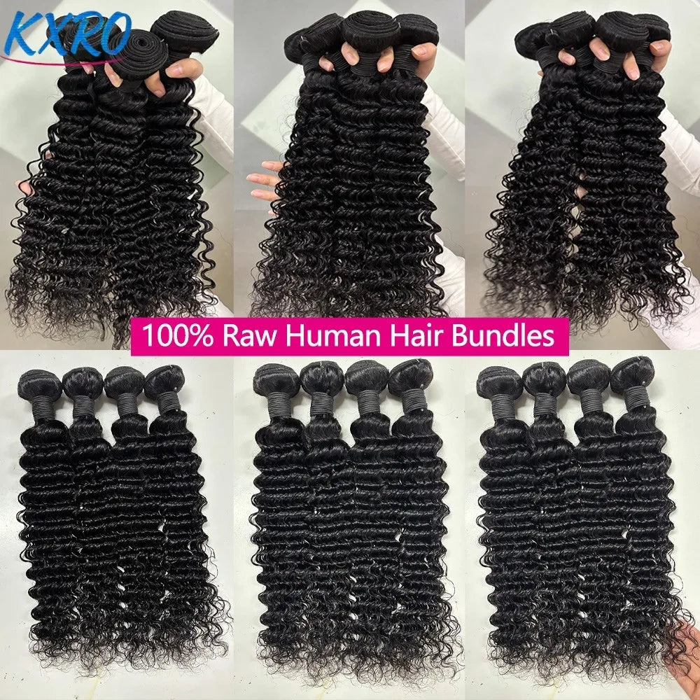 Deep Wave Hair Bundles 20-24 Inch – 12A Human Hair Extensions