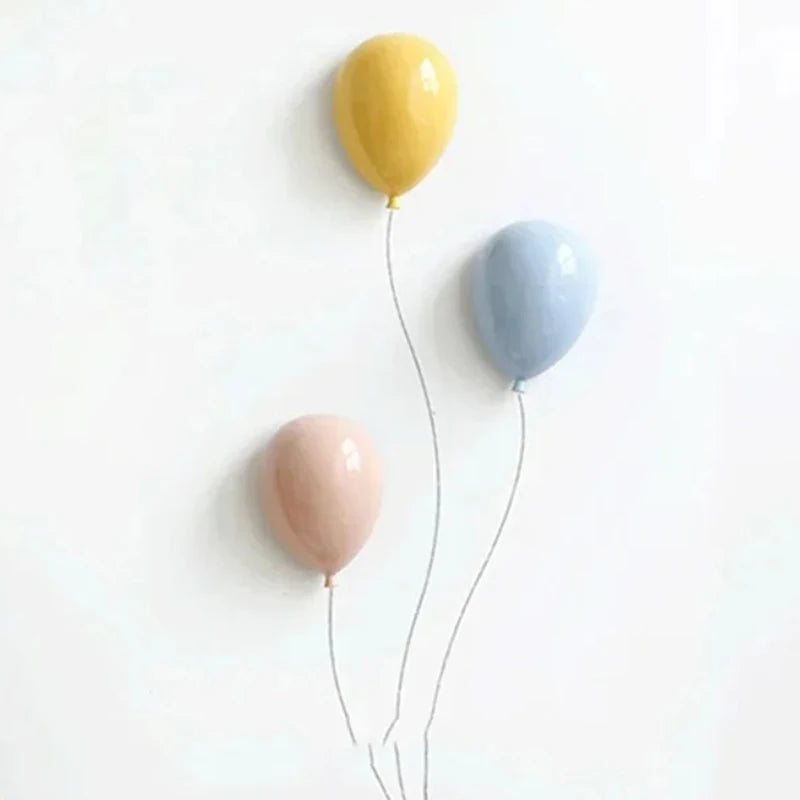 Modern Home Background Wall Children's Room Lovely Cartoon Stereoscopic Creative Ceramics Balloon Wall Hanging Wall Decoration