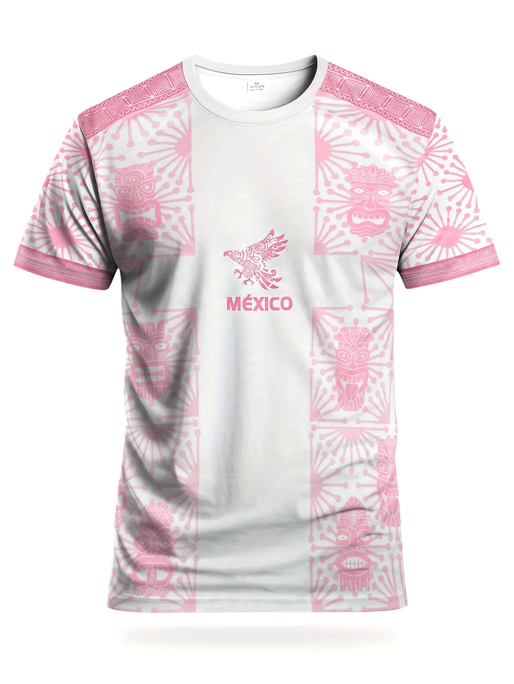 Men's Mexico Football Jersey - "MEXICO" graphic, eagle and floral design. Breathable and perfect for training, matches and casua