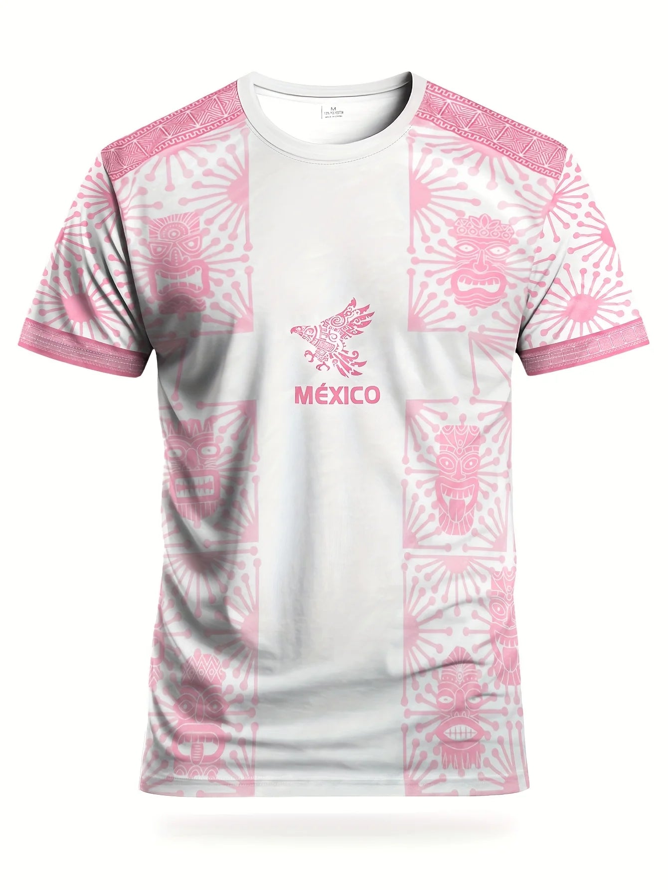 Men's Mexico Football Jersey - "MEXICO" graphic, eagle and floral design. Breathable and perfect for training, matches and casua
