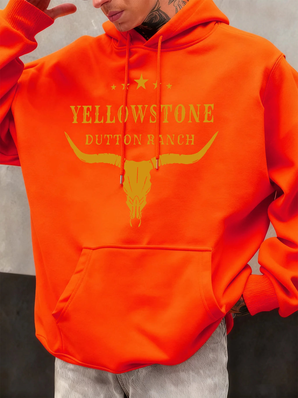 Yellow Stone Dutton Ranch Prints Men Hoody Autumn Fleece Hoodies Hip Hop Oversized Streetwear Comfortable Casual Clothing