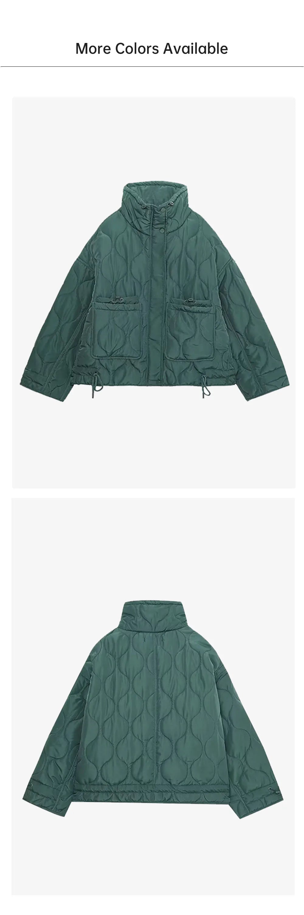 Autumn/Winter New Product Women's New Fashion Loose Pocket Stand up Collar Lightweight Cotton Coat Jacket Coat