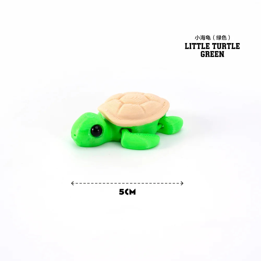 3D Printed Marine Animals Multi-Joint Rotatable Fidget Toys Office Desktop Ornament Home Decor Animal Model Figurine Car Decor