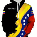 Venezuela Flag Emblem 3d Printed Hoodie Men's Clothing Long Sleeves Drawstring Pullover Sweatshirt Street Sports Casual Top