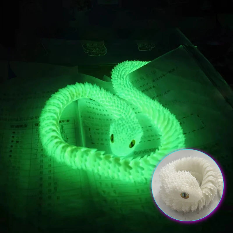 3D Printed Snake Movable Joint Simulation Snake Figurine Creative Home Office Desktop Ornament