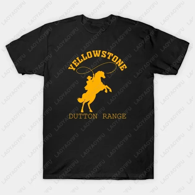 Yellowstone Dutton Ranch T Shirt TV Shows Tshirts Cool Western Cowboy Graphic Tshirt Men Oversized Shirt Ropa Hombre Camisetas