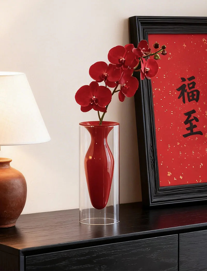Modern Double-layer Transparent Glass Vase