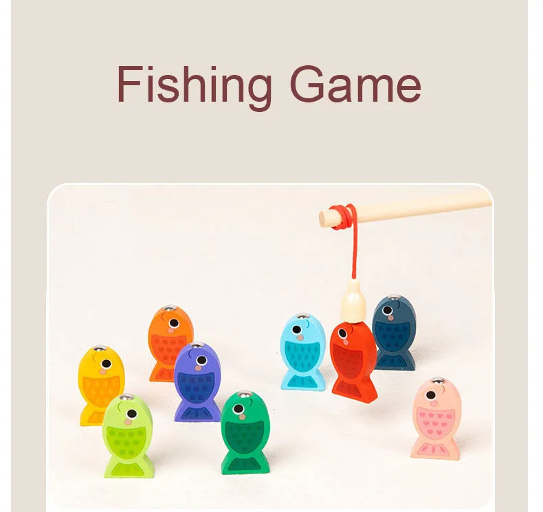 Toddler Montessori Toys Shape & Number Matching,Fishing Game,Animal PuzzleTo Exercise Fine Motor Skills For Boys and Girlsl