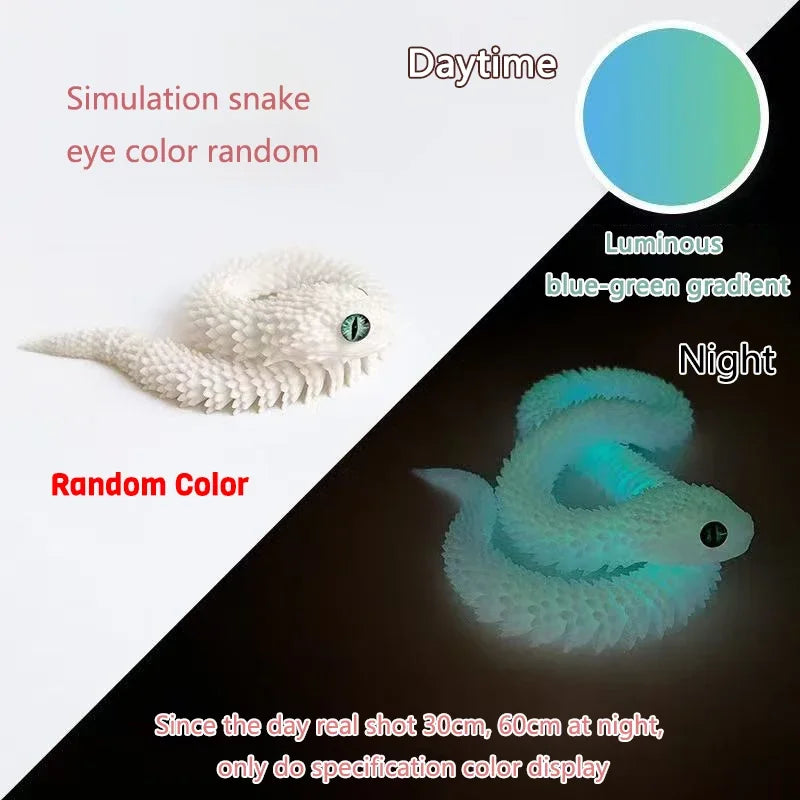 3D Printed Snake Movable Joint Fidget Toy Figurine Simulation Snake Office Desktop Ornament Gifts Crafts Figurines Miniatures