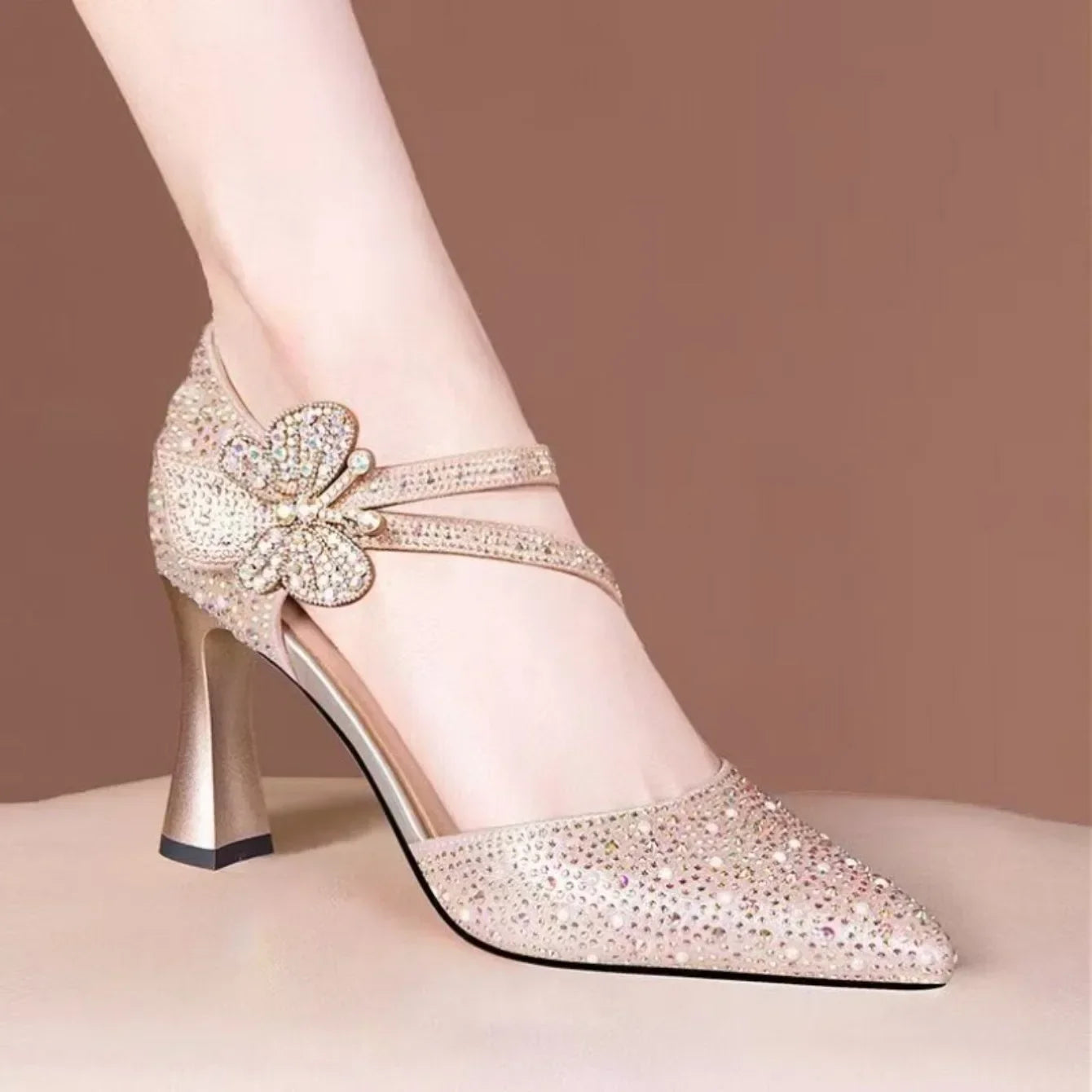 Women Sandals 2025 New Fashion Luxury Shoes Korean Style Casual Hollow Shoes for Women Trendy Pointed Toe High Heels Sandals