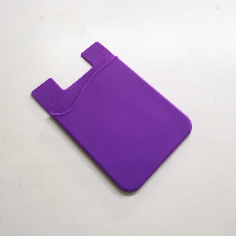 1PCS  Silicone Business Credit Pocket Adhesive Fashion Women Men Cell Phone ID Card Cover Holder Slim Case Sticker Case Bags