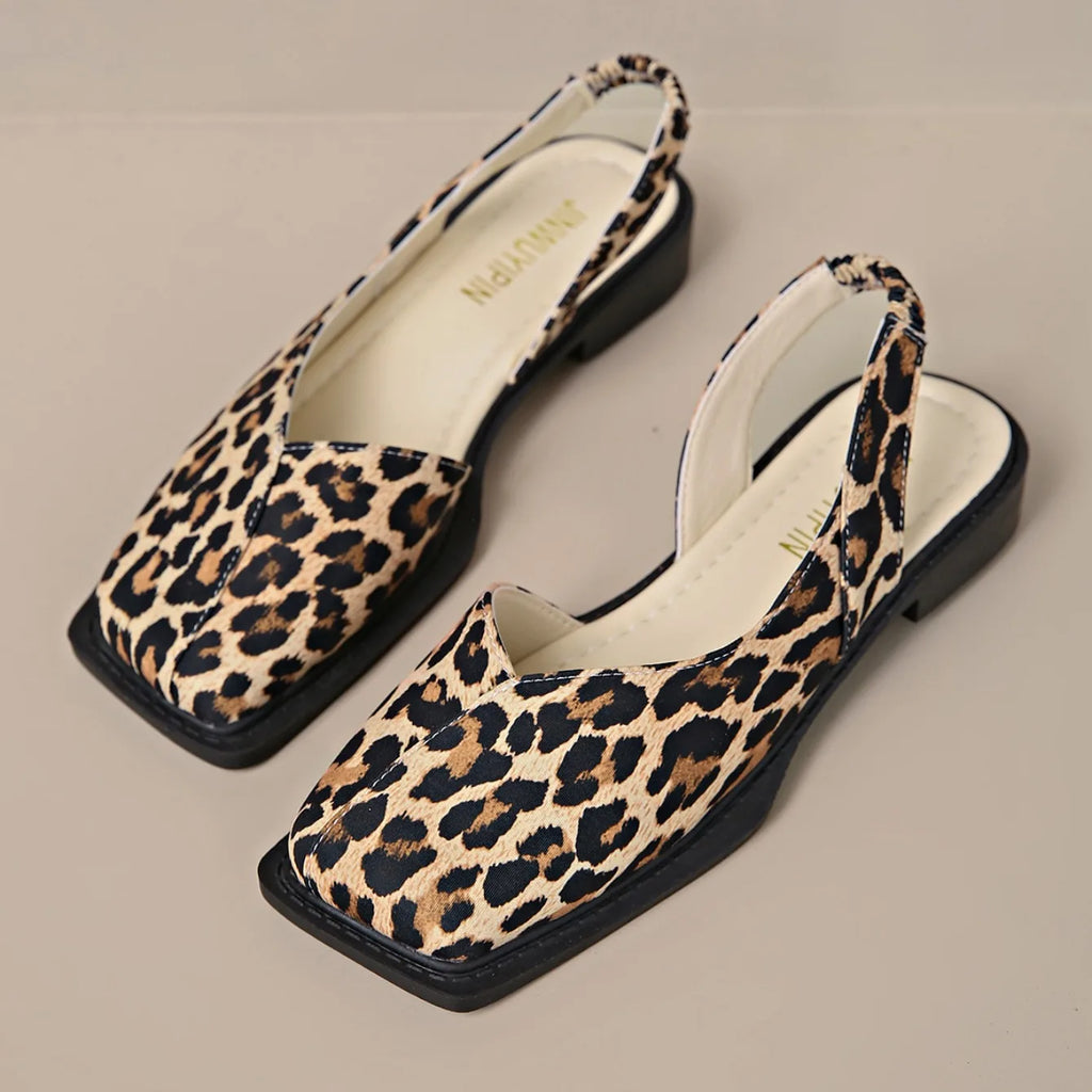 Women Sexy Sandals Elegant Square Toe Causal Flat Shoes for Women Fashion Low Heels Sandals Brand Designer Women Party Shoes
