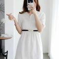 Elegant Double Pearls Buckle Elastic Women Belts Thin Straps Lady Girl Dress Skirt Decor Waistbands Trouser Decoration GM113