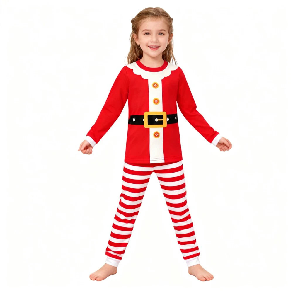Children's Christmas Long Sleeve Pajama Sets Kids Elf and Santa Claus Sleepwear Boys Pijamas Baby Girls Pjs for Festive Xmas
