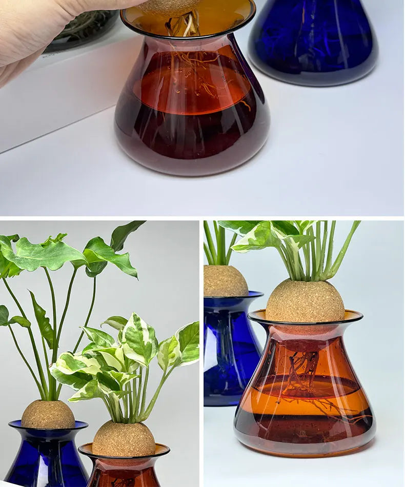 Transparent Hydroponic Plant Flower Arrangement Small Vase Tabletop Decor Ornaments