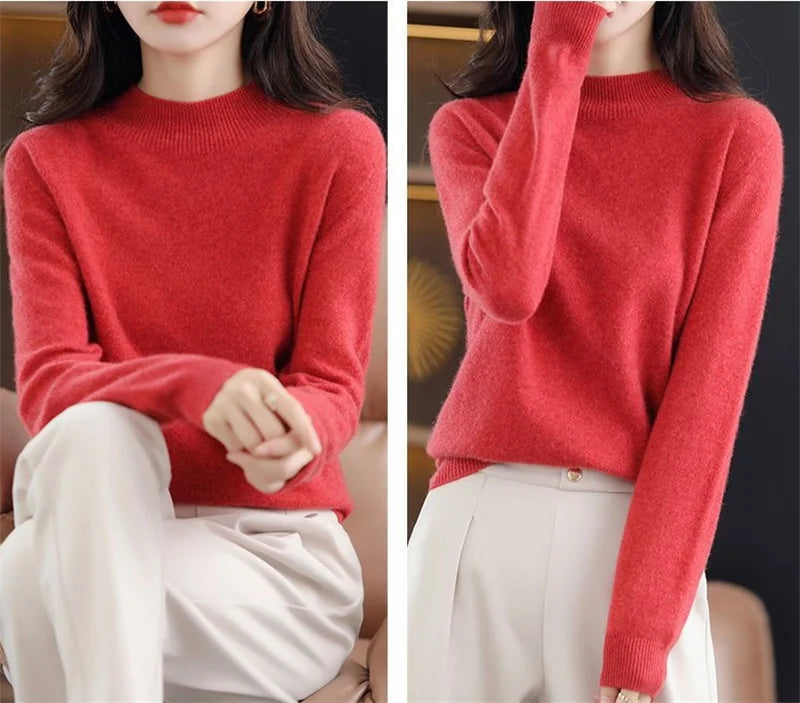 Womens Sweaters 2023 New Fashion Turtleneck Sweater Women Soft Knitted Ladies Sweater Winter Tops Pullover Jumpers Ladies