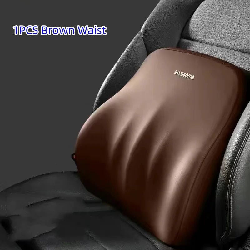 Car Lumbar Back Support Headrest Neck Pillow Memory Foam Lumbar Pillow Universal Soft Neck Pillows Cushion Car Seat Cushion
