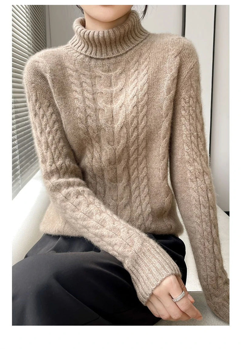 Street Turtleneck Sweater Women 2023 Autumn Winter Long Sleeve Cashmere Female Knitted Pullover Loose Lady Thicken Knitwear