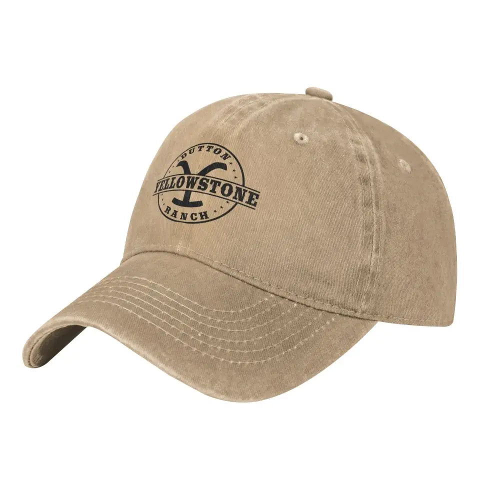 Yellowstones Dutton Ranch Baseball Cap Vintage Logo Hiking Fishing Retro Trucker Hat Unisex Men Fashion Sunshade Baseball Caps
