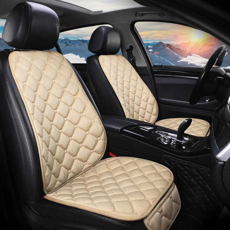 Car Seat Cover Protector Universal Winter Warm Auto Seat Cushion Rear Seat Cushion Protection Covers Back Cushion Three Piece