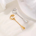 C-shaped Stainless Steel Teardrop Tassel Ear Cuff Clip Earrings for Women 1piece, No Piercings, Ear Cartilage Clips