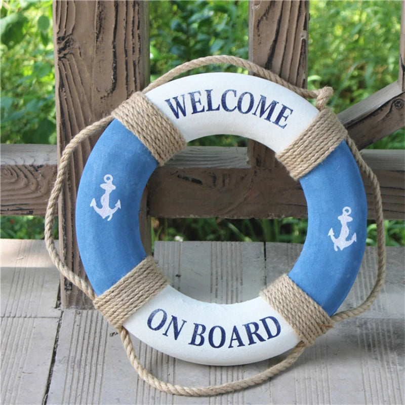 Mediterranean Style Foam Lifebuoy Hanging Tire Decoration Bar Window Background Wall Decoration Wall