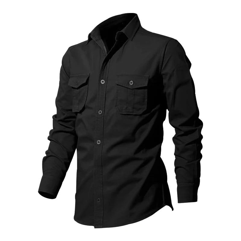 Men's Long Sleeve Shirt, Tiki Retro Solid Color Fitness Wear, Harajuku Street High Quality Fashion Jogging Fitness Autumn Shirt