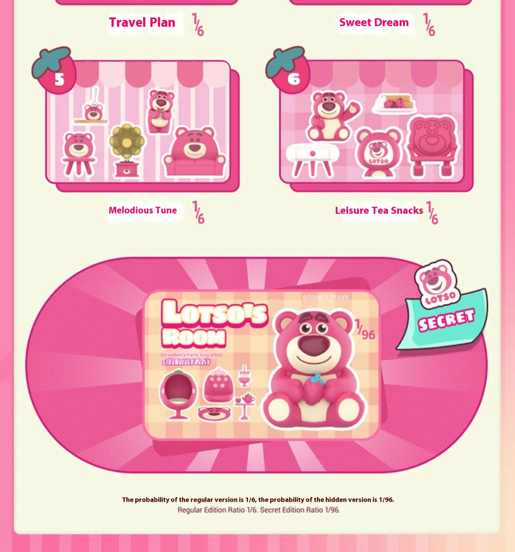52 toys Toy Story Lotso's Room Blind Box Hand-Made Ornaments Collectible Art Toys Decorative Gifts Trendy Room Decor