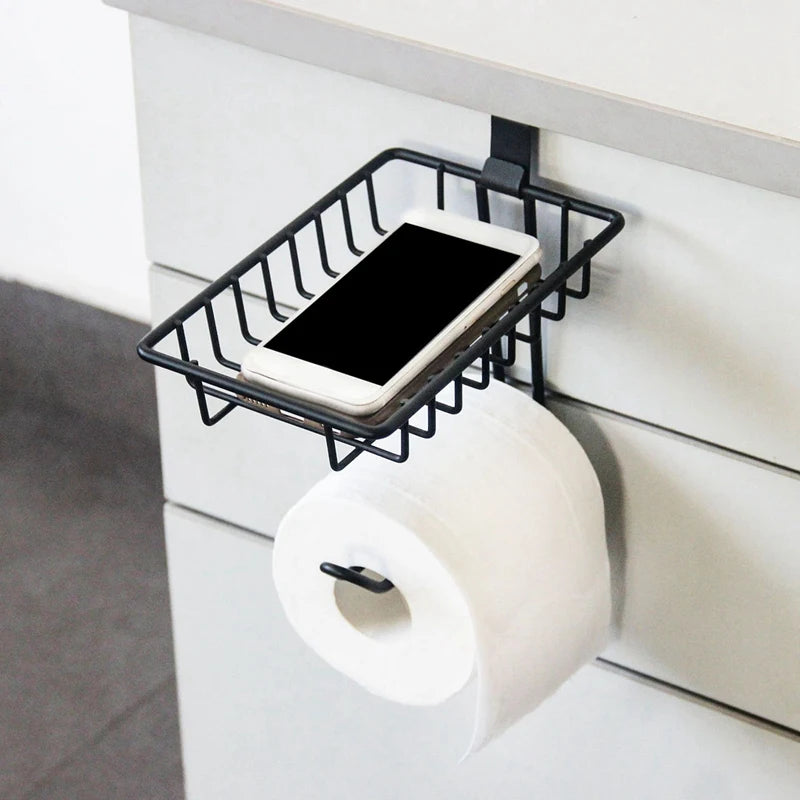Toilet Paper Holder Over The Tank Tissue Roll Holder Hanging Over Bathroom Cabinet Door Shelf Storage Mega Rolls/Phone