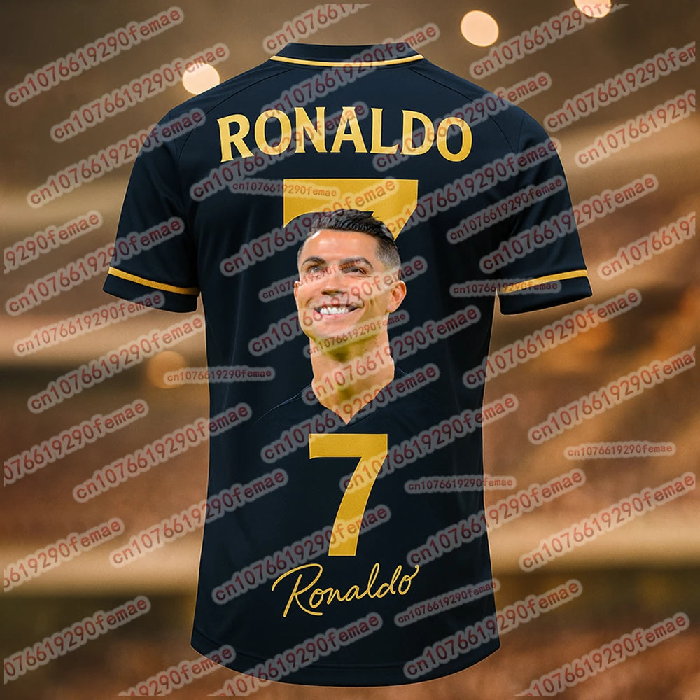 Exclusive Cristiano Ronaldo Fan Commemorative Jersey, Limited 3D Printed Sportswear, Lightweight and Breathable Football Top