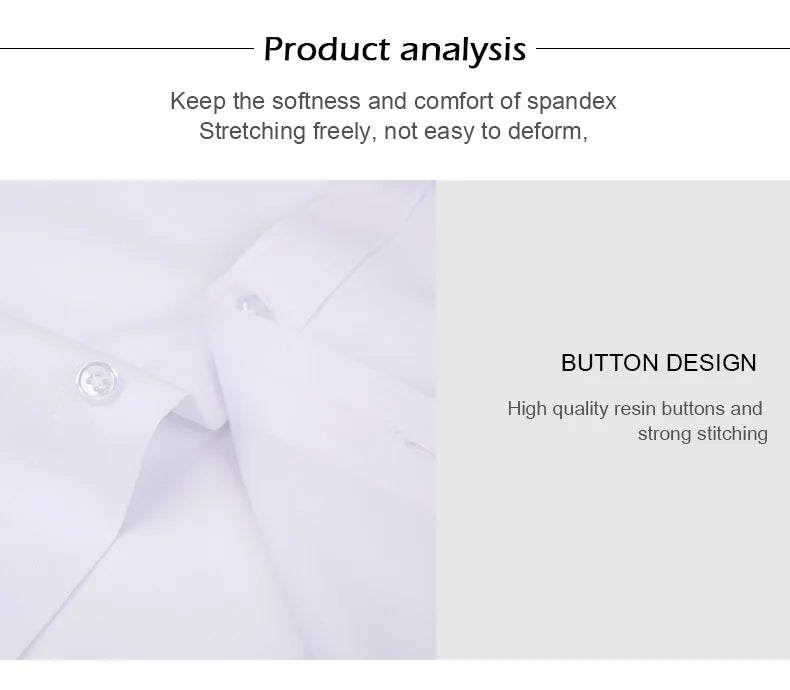 New spring and summer American men's shirt business casual long sleeve slim professional formal wear free ironing solid color