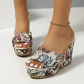 Sandals Womens Sale Women Sandals Fashionable New Pattern Minimalist Flower Print Fashionable Wedge