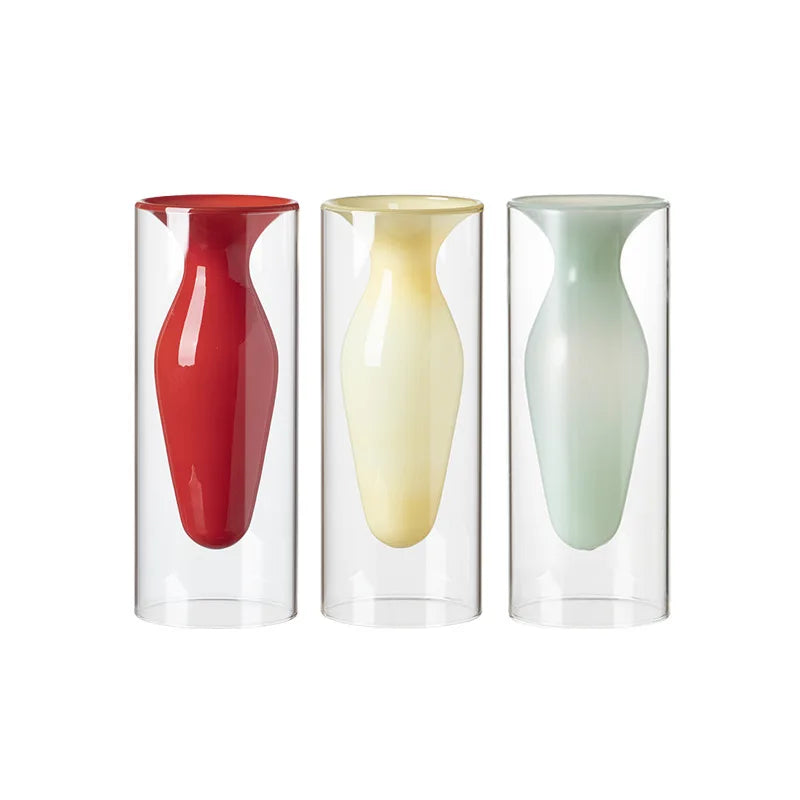Modern Double-layer Transparent Glass Vase