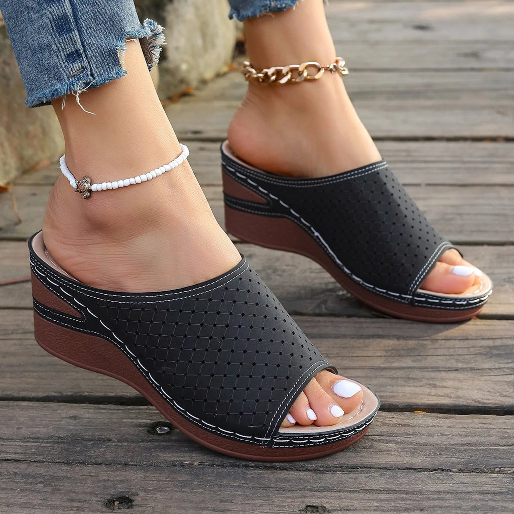 Sandals For Women Summer Dressy Women Shoes Thick Soled Wedge Sandals Fashionable One Foot Bohemian Beach Sandales Femmes